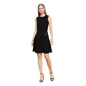 Sharagano Black Fit & Flare Sleeveless Dress Aize 8